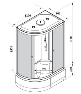 Душевая кабина Parly Effect EF1221R 80x120см